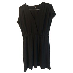 HALOGEN 1X Swim Coverup Women's Black V-Neck Dress 1X Pockets